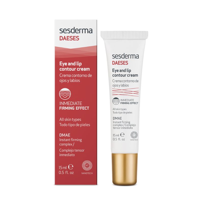 DAESES CREMA CONTORNO OJOS Y LABIOS 15 ML 1 Tratamiento para el cuidado de la delicada zona del contorno ocular. Diseñada para combatir los signos del envejecimiento: reduce las ojeras y bolsas