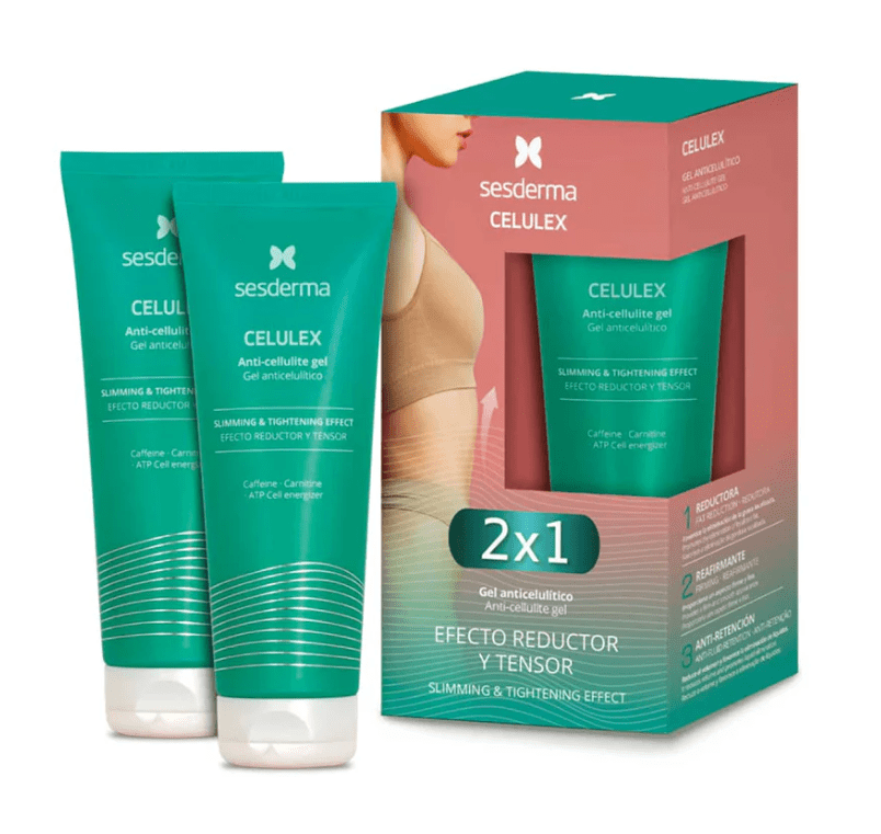 SESDERMA CELULEX DUPLO ANTICELULITICO 1 Duplo de geles anticelulíticos con efecto reductor y tensor. Contiene cafeína