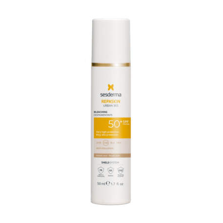 Fotoprotector facial solar de muy alta protección SPF 50 y antipolución con ácido ferúlico y ácido azelaico