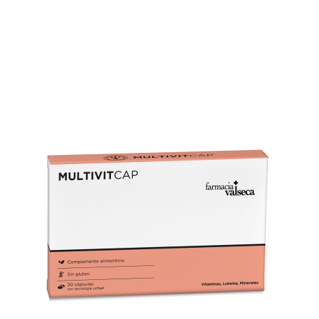 Complemento alimenticio multivitamínico en cápsulas que ayuda a cubrir las necesidades nutricionales del organismo y contribuye al funcionamiento normal del sistema inmunitario y a reducir el cansancio.