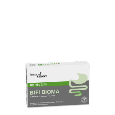 BIFI BIOMA 30 CAPS es un complemento alimenticio que combina probióticos y prebióticos para favorecer la salud intestinal y el equilibrio de la flora microbiana. Su fórmula está diseñada para mejorar la digestión y fortalecer el sistema inmunológico. Ideal para quienes buscan un apoyo en su bienestar digestivo y una mejor absorción de nutrientes.