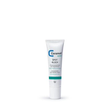 CERAMOL SPOT BLOCK es un tratamiento específico para manchas cutáneas que combina ingredientes activos para reducir la hiperpigmentación y unificar el tono de la piel. Su fórmula ligera y de rápida absorción proporciona hidratación y protección solar