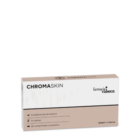 CHROMASKIN 30 COMP es un complemento alimenticio diseñado para mejorar la salud de la piel