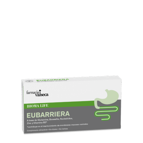 EUBARRIERA 30 COMP es un complemento alimenticio diseñado para fortalecer el sistema inmunológico y mejorar la salud intestinal. Contiene una combinación de probióticos y prebióticos que favorecen el equilibrio de la flora intestinal. Ideal para personas que buscan un apoyo adicional en su bienestar diario. Presentación en formato de 30 cápsulas para un uso práctico y efectivo.