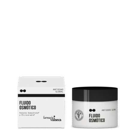 Fluido Osmótico Antiedad de Farmacia Valseca es un tratamiento innovador que combate los signos del envejecimiento. Su fórmula rica en ingredientes activos mejora la hidratación y elasticidad de la piel