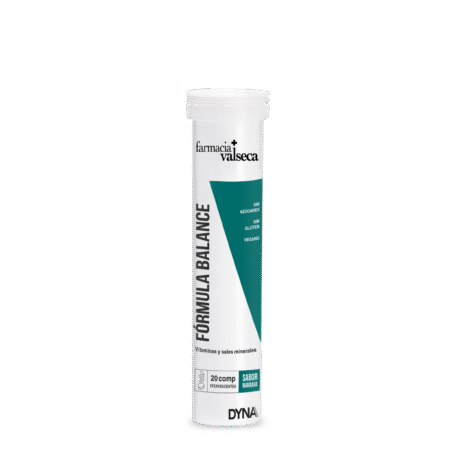 FÓRMULA BALANCE 20 COMP EFERVESCENTES de FARMACIA VALSECA es un complemento alimenticio diseñado para ayudar a mantener el equilibrio del organismo. Su fórmula efervescente facilita la absorción de nutrientes esenciales