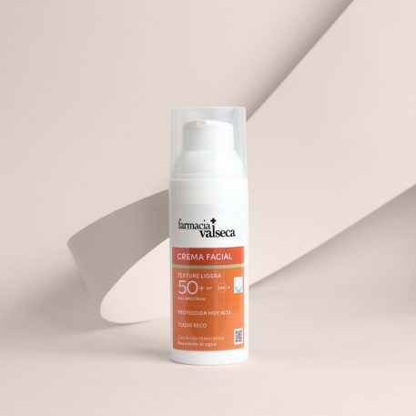 Farmacia Valseca Crema facial SPF 50+ textura ligera toque seco - Frasco airless de 50ml