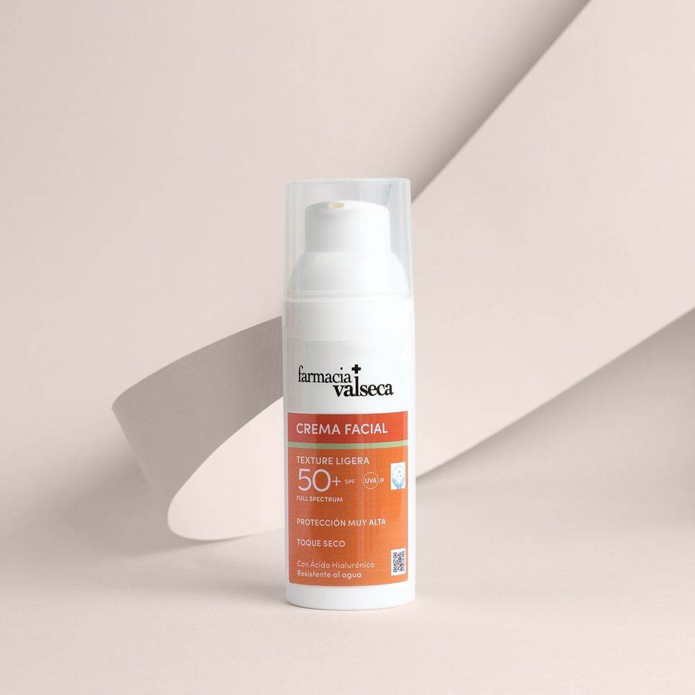 Farmacia Valseca Crema facial SPF 50+ textura ligera toque seco - Frasco airless de 50ml 1 Farmacia Valseca Crema facial SPF 50+ textura ligera toque seco - Frasco airless de 50ml