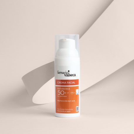 Farmacia Valseca Crema facial SPF 50+ textura rica - Frasco airless de 50ml