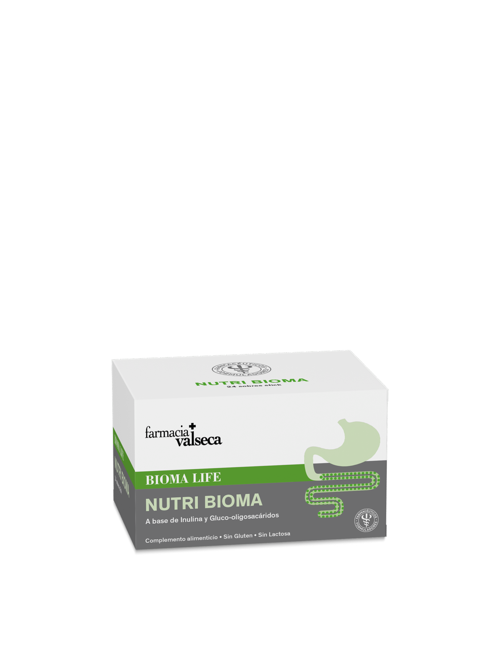 FARMACIA VALSECA NUTRI BIOMA 24 STICKS 1 NUTRI BIOMA 24 STICKS de Farmacia Valseca es un complemento alimenticio que favorece el equilibrio de la microbiota intestinal. Cada stick contiene una combinación de probióticos y prebióticos que ayudan a mejorar la digestión y fortalecer el sistema inmunológico. Ideal para mantener una flora intestinal saludable y contribuir al bienestar general. Fácil de tomar y sin azúcares añadidos.