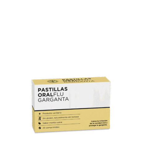 ORALFLU GARGANTA son pastillas para chupar que alivian el dolor de garganta y la irritación. Su fórmula combina ingredientes activos que ayudan a calmar la inflamación y proporcionan un efecto refrescante. Son ideales para combatir molestias causadas por resfriados o alergias. Presentadas en un práctico envase de 20 unidades