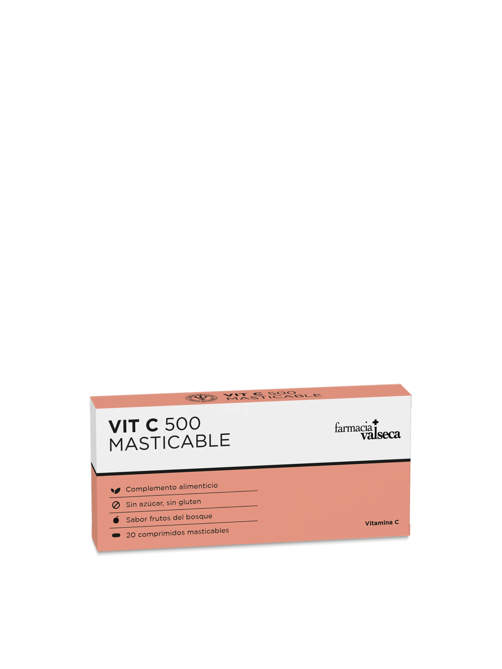 FARMACIA VALSECA VIT C 500 MASTICABLE 1 VIT C 500 MASTICABLE de FARMACIA VALSECA es un complemento alimenticio que aporta 500 mg de vitamina C por tableta
