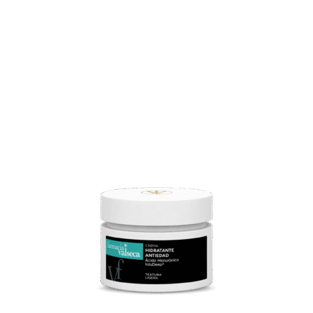 HIDRATANTE ANTIEDAD LIGERA 25 ML de FARMACIA VALSECA es una crema facial que combina ácido hialurónico y extractos naturales para proporcionar una hidratación profunda y combatir los signos de la edad. Su textura ligera se absorbe rápidamente